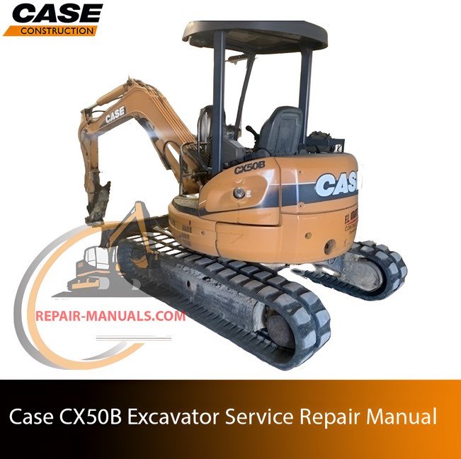 Service repair manual cover for Case CX50B Excavator