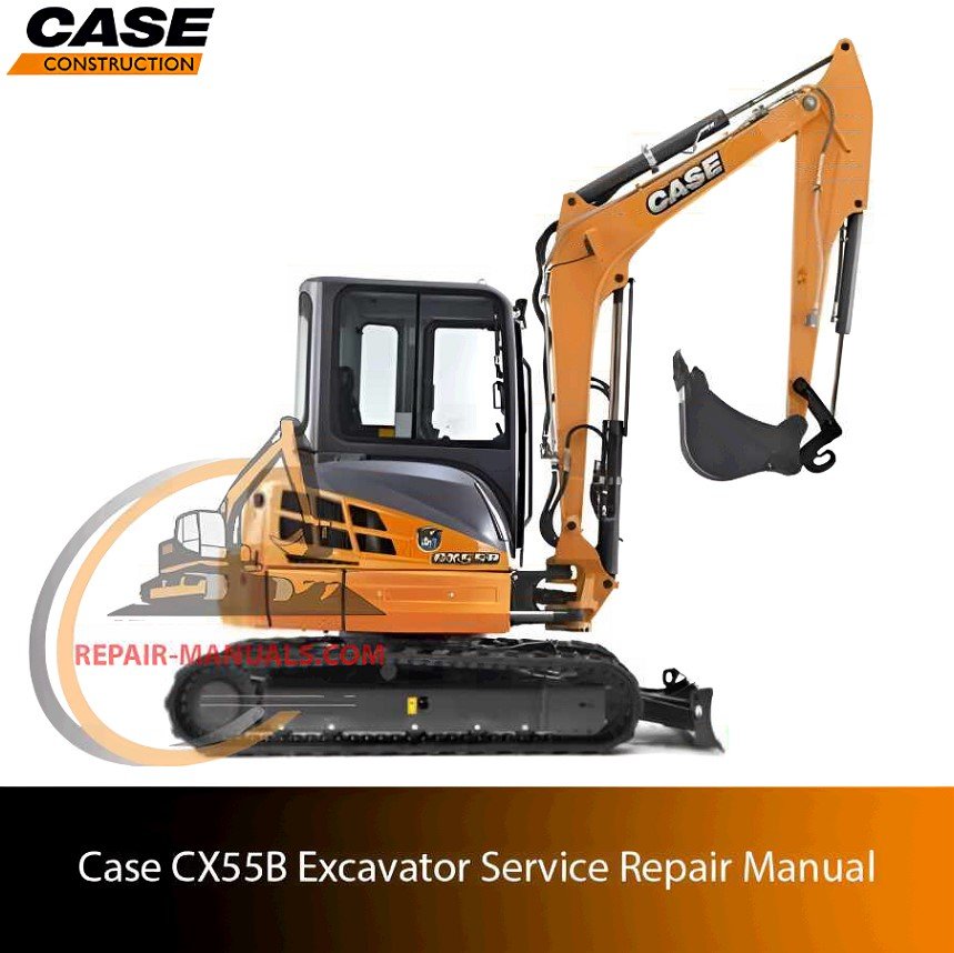 Service repair manual cover for case cx55b excavator