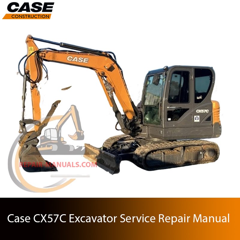 Service repair manual cover for Case CX57C Excavator