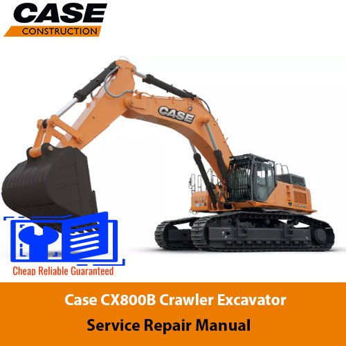 Service repair manual cover for Case CX800B excavator