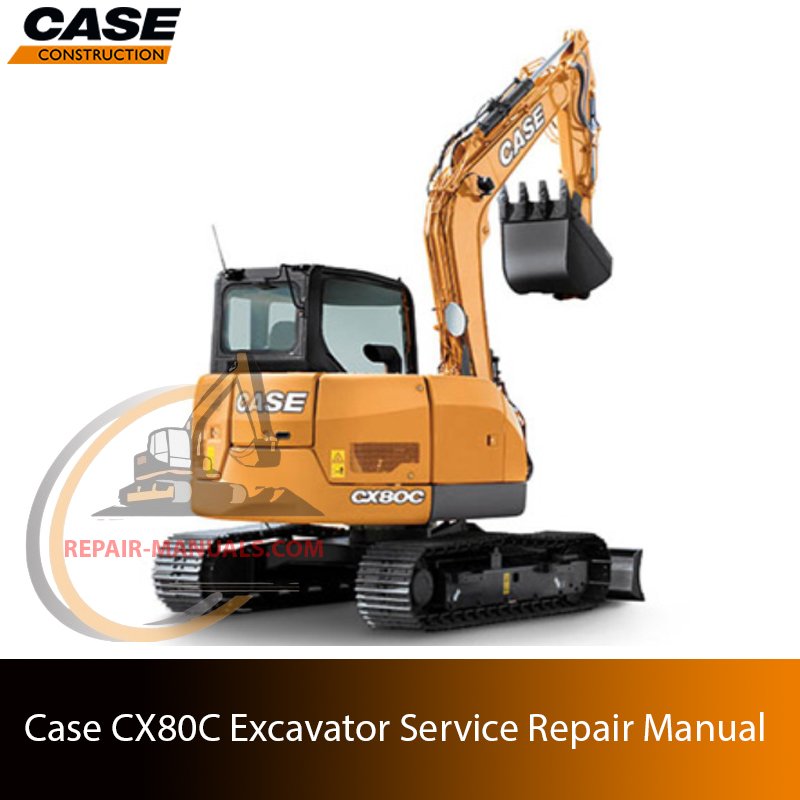 Service repair manual cover for Case CX80C Excavator