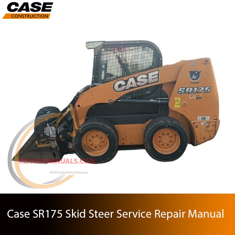 Service repair manual cover for Case SR175 Skid Steer