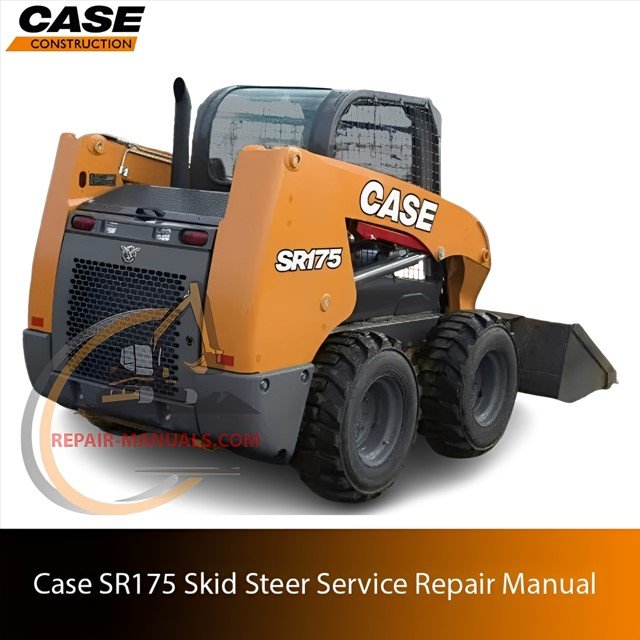 Service repair manual cover for Case SR175 Skid Steer