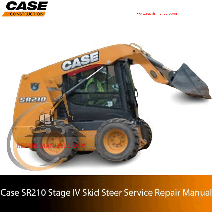 Service repair manual cover for case sr210 skid steer