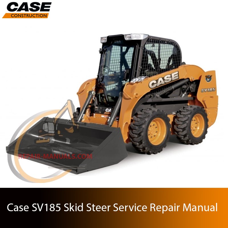 Service repair manual cover for Case SV185 Skid Steer