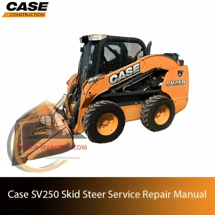 Service repair manual cover for Case SV250 Skid Steer