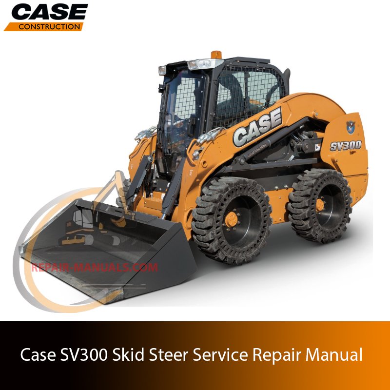 Service repair manual cover for Case SV300 Skid Steer
