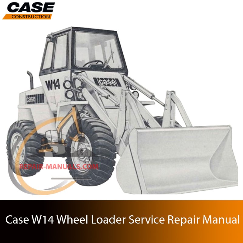 Service repair manual cover for Case W14 loader