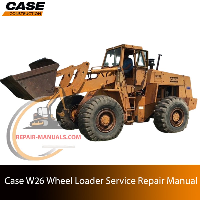 Service repair manual cover for Case W26 loader