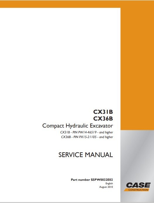Case CX36B Mini Excavator Service Repair Manual 2 Case CX36B Mini Excavator Service Repair Manual - Image 2