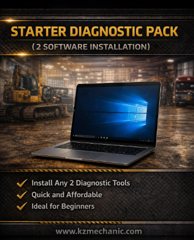 🔹 Starter Diagnostic Pack (2 Software Installation) 1 Heavy mechanical diagnostic software remote installation service for Caterpillar, Cummins, JCB, Perkins, Allison DOC, Detroit Diesel, Eaton Service Ranger