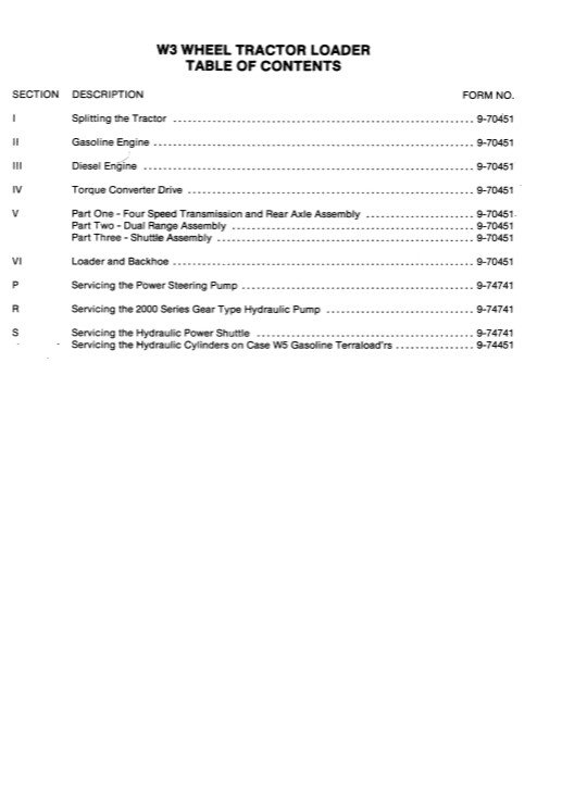 Case W3 Wheel Tractor Service Repair Manual 3 Case W3 Wheel Tractor Service Repair Manual - Image 3