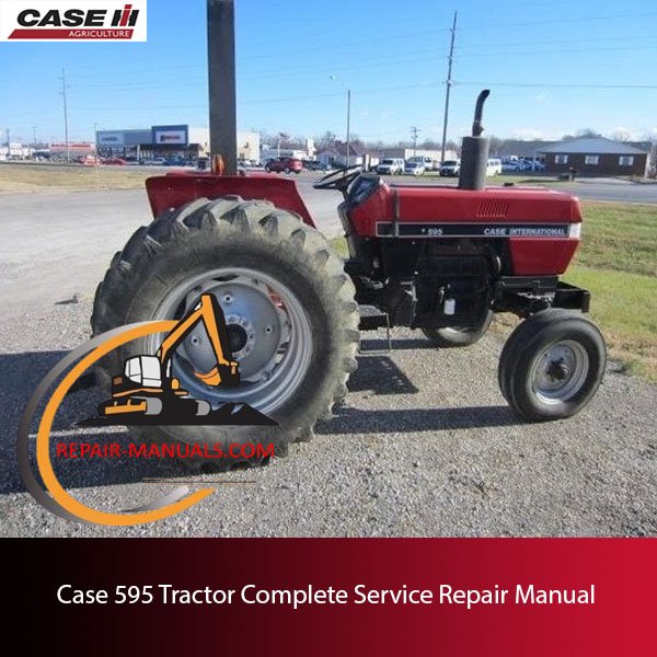Service repair manual cover for Case 595 tractor
