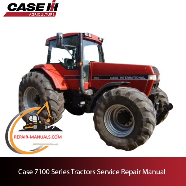 Cover of the service repair manual for Case 7100 series tractors