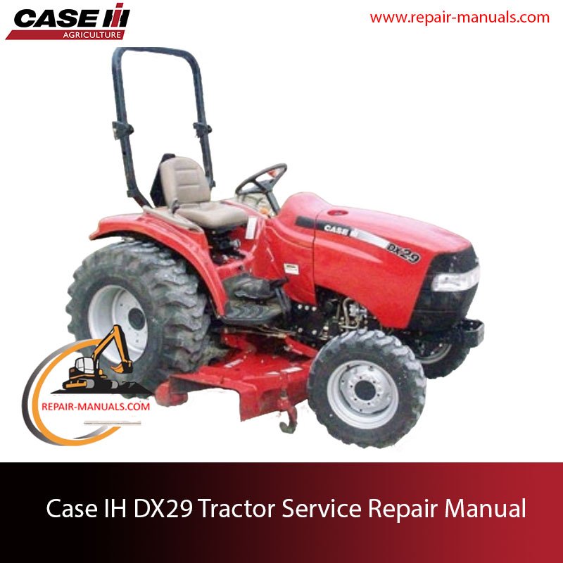 Service repair manual cover for Case DX29 tractor