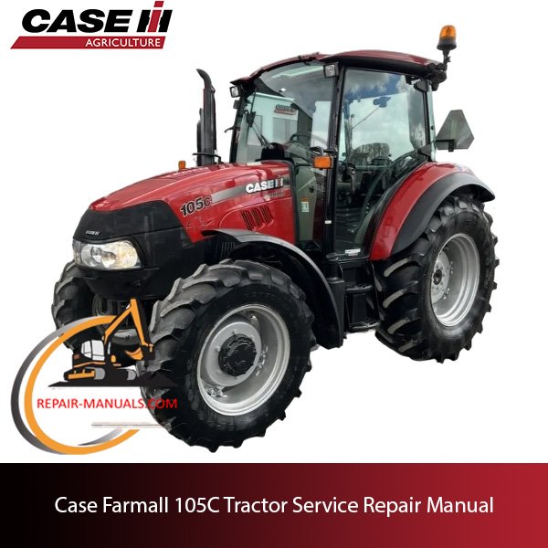 Service repair manual cover for Case Farmall 105C tractor