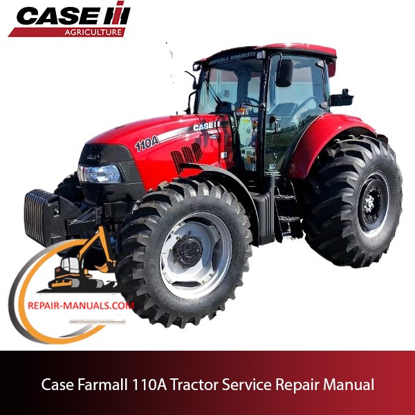 Service repair manual cover for Case Farmall 110A tractor