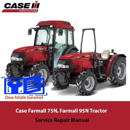 Service repair manual cover for Case Farmall 75N and 95N tractors