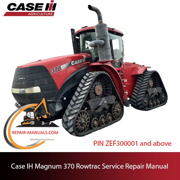 Service repair manual cover for Case IH 370 Rowtrac tractor