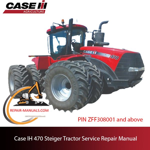 Service repair manual cover for Case IH 470 Steiger Tractor