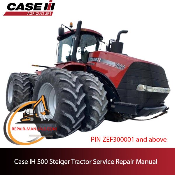 Service repair manual cover for Case IH 500 Steiger tractor
