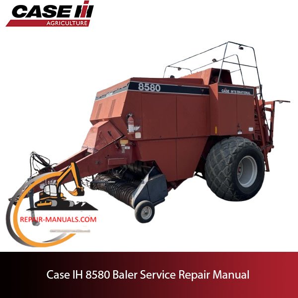 Service repair manual cover for Case IH 8580 Baler