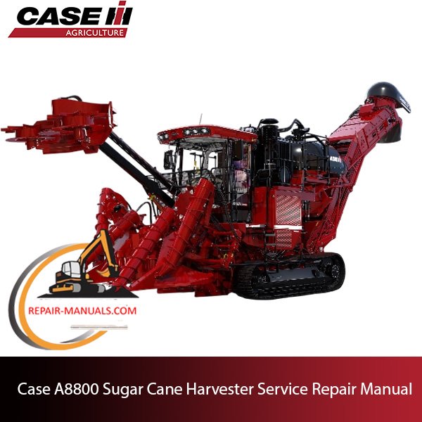 Service repair manual cover for Case A8800 Sugar Cane Harvester