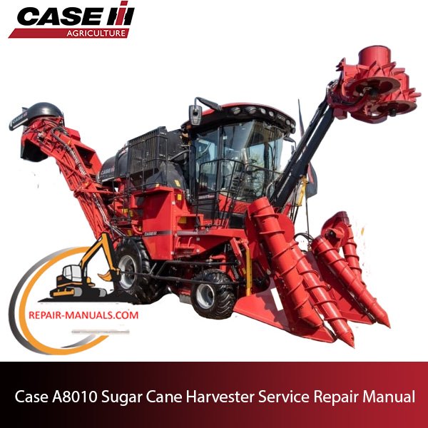 Service repair manual cover for Case A8010 Sugar Cane Harvester