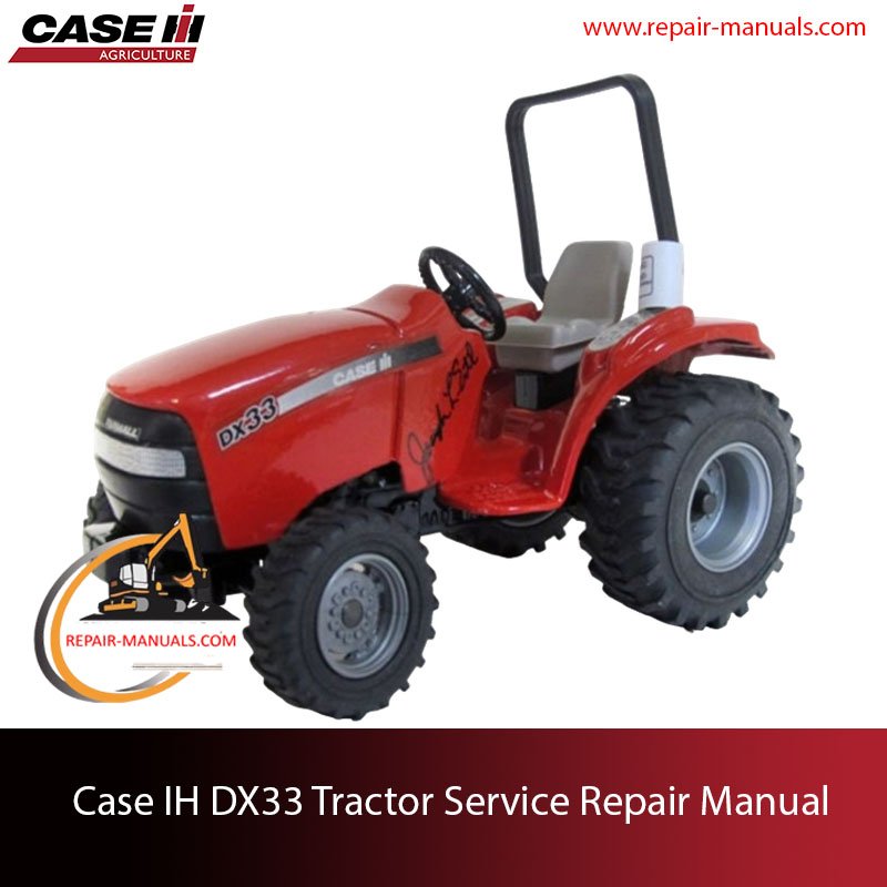 Service repair manual cover for Case DX33 tractor