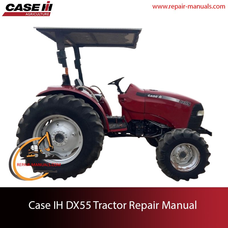 Service repair manual cover for Case IH DX55 tractor