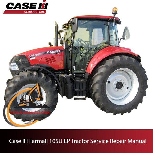 Service repair manual cover for Case IH Farmall 105U tractor