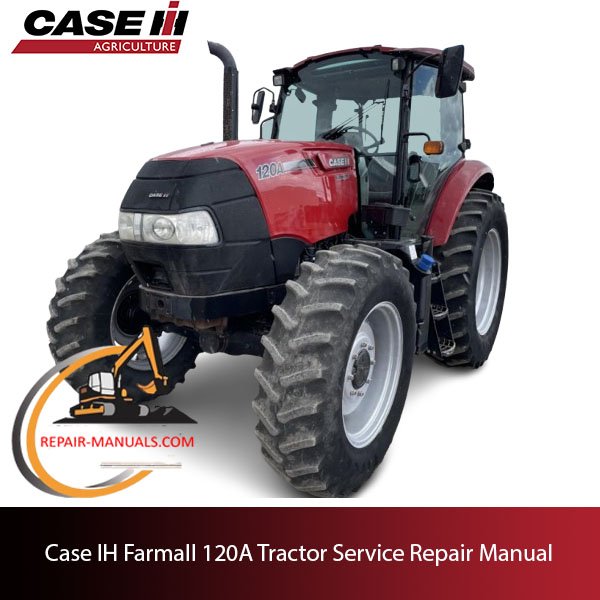 Service repair manual cover for Case IH Farmall 120A tractor
