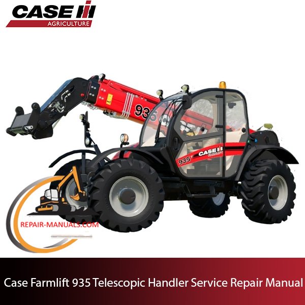 Service repair manual cover for Case Farmlift 935 Telehandler