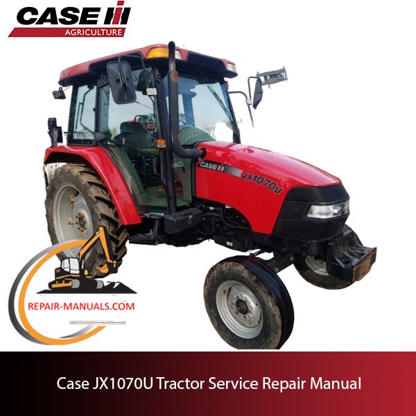 Service repair manual cover for Case JX1070U tractor