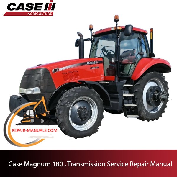 Service repair manual cover for Case Magnum 180 tractor transmission
