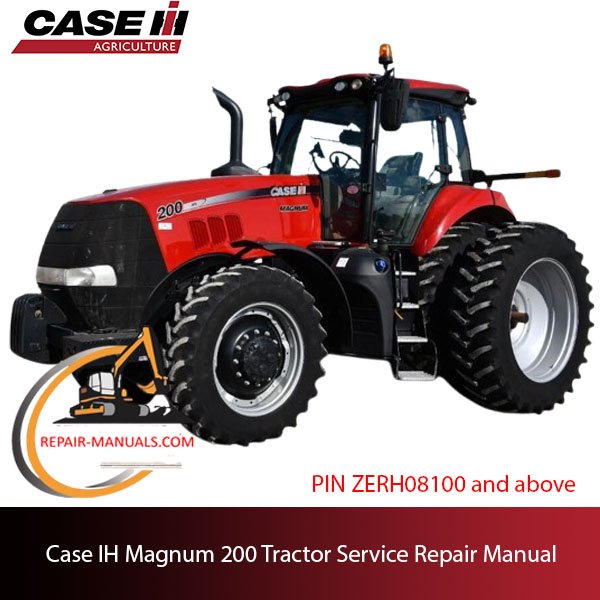 Cover of the service repair manual for Case IH Magnum 200 tractor