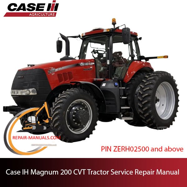 Service repair manual cover for Case IH Magnum 200 CVT Tractor