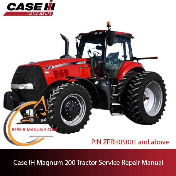 Service repair manual cover for Case IH Magnum 200 Tractor