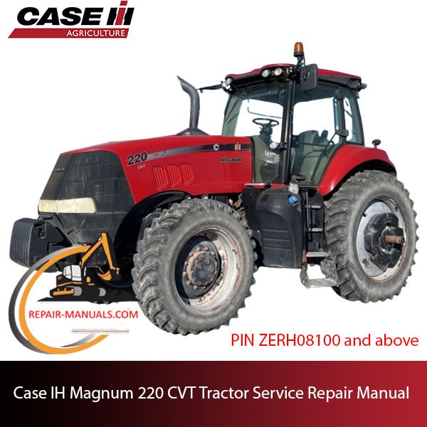 Service repair manual cover for Case IH Magnum 220 CVT Tractor