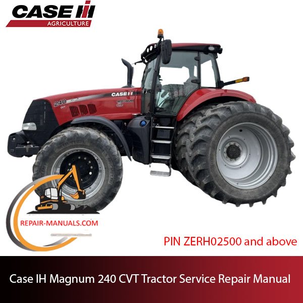 Service repair manual cover for Case IH Magnum 240 CVT Tractor
