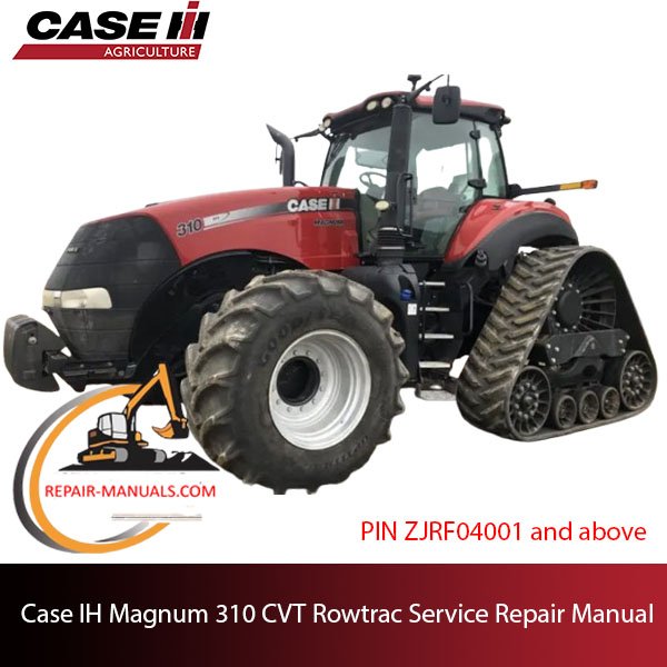 Service repair manual cover for Case IH Magnum 310 CVT Rowtrac Tractor