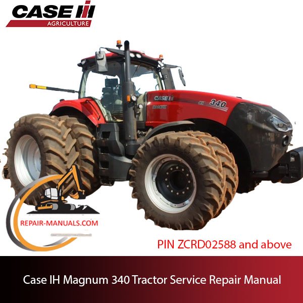 Cover of the service repair manual for Case IH Magnum 340 tractor