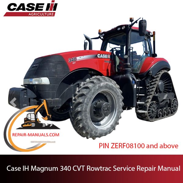 Service repair manual cover for Case IH Magnum 340 Rowtrac tractor