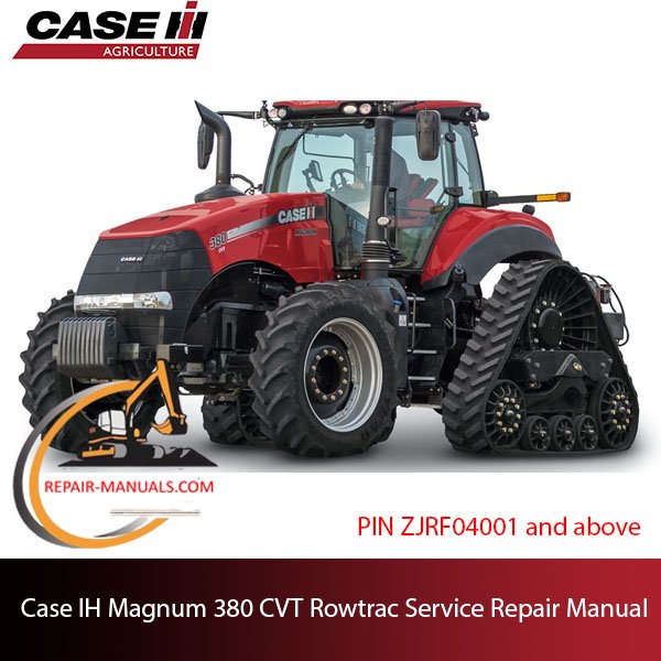 Service repair manual cover for Case IH Magnum 380 CVT Rowtrac Tractor