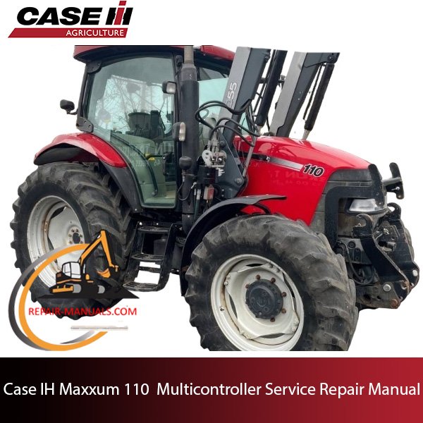 Service repair manual cover for Case IH Maxxum 110 Multicontroller Tractor