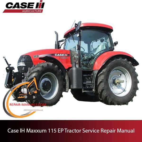 Service repair manual cover for Case IH Maxxum 115 EP Tractor