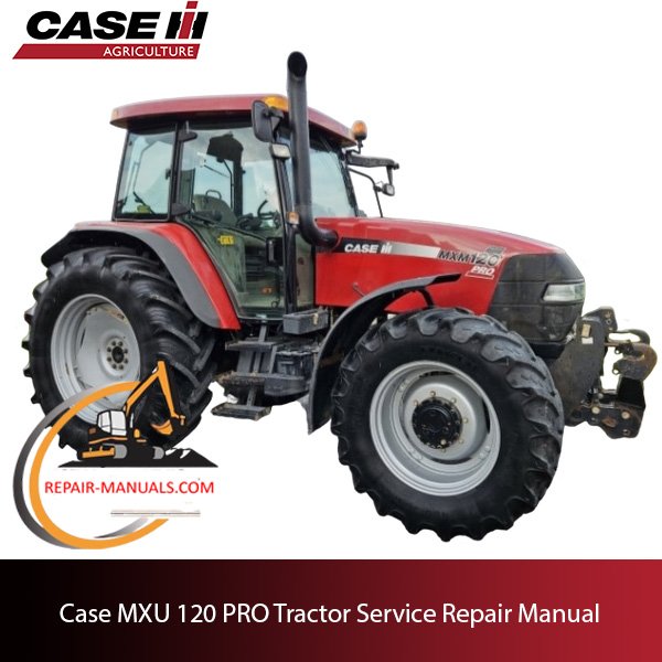 Service repair manual cover for Case IH Maxxum 120 Pro tractor