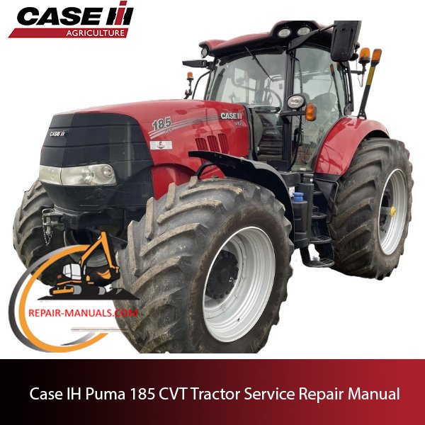 Service repair manual cover for Case IH Puma 185 CVT tractor