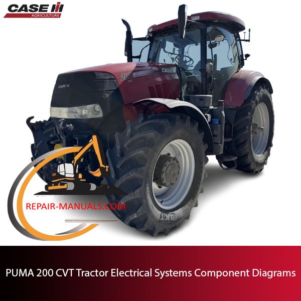 Diagrams of electrical systems components for the Case PUMA 200 CVT tractor