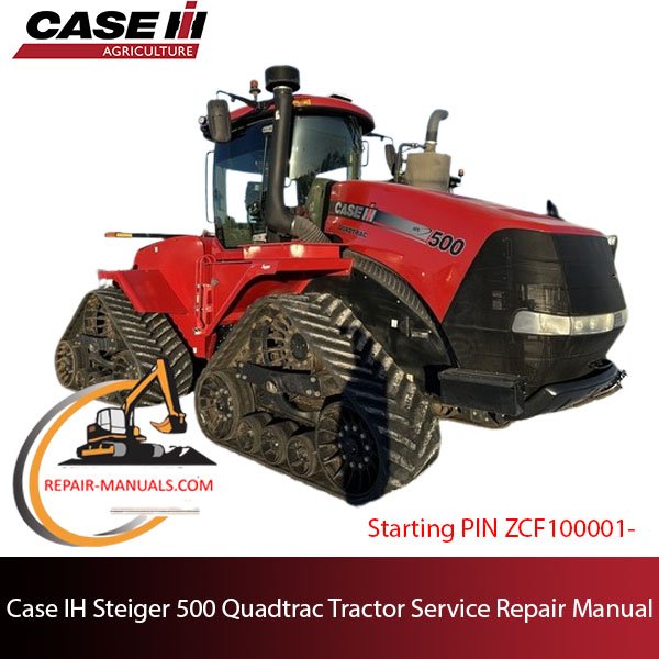 Service repair manual cover for Case IH Steiger 500 Quadtrac tractor